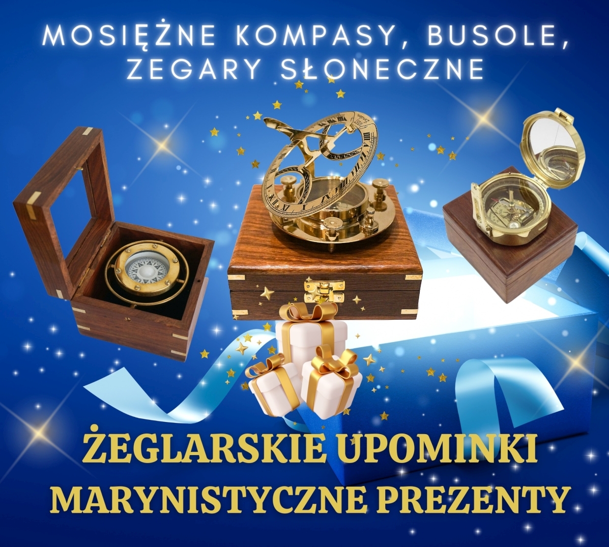 Żeglarski Zegar Słoneczny Dollonda z Kompasem z mosiądzu, Mosiężna Busola Żeglarska - Prezent dla Żeglarza i Ludzi Morza